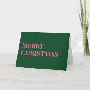Rosa och Grönt jul Helgkort