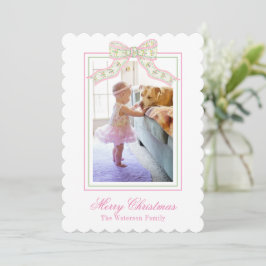 Rosa och Grönt - julfotfoto Julkort