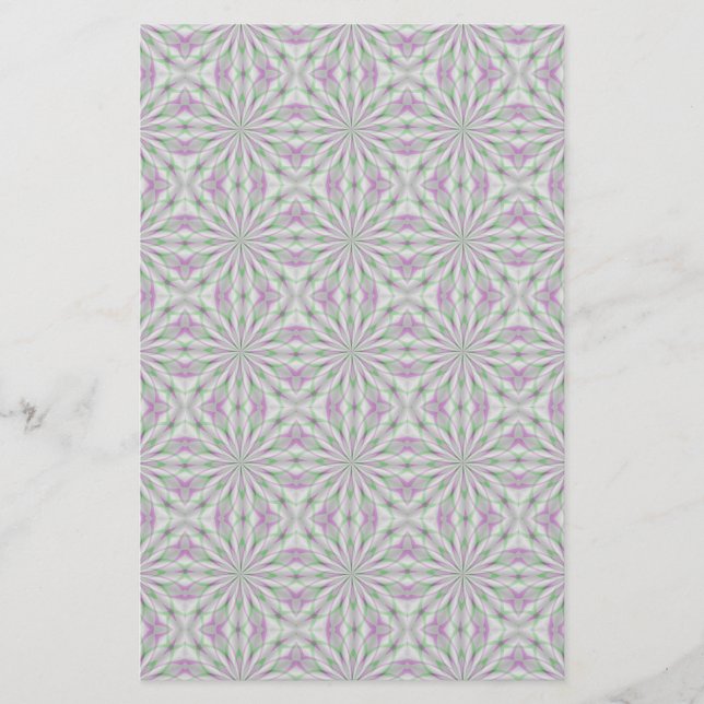 Rosa och Grönt julrosor Brevpapper (Framsida)
