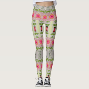 Rosa och grönt kalk leggings