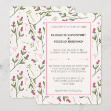 Rosa och Grönt Long Stem Wildblommor Bröllop