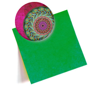 Rosa och Grönt Mandala Magnet