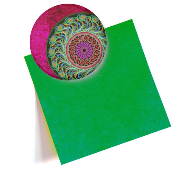 Rosa och Grönt Mandala Magnet (Skapare uppladdad)