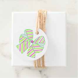 Rosa och Grönt med stripe-rader Gåvor Etiketter