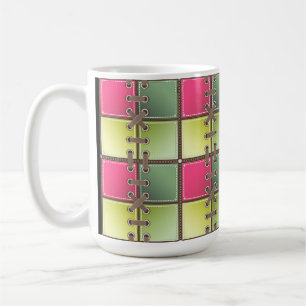 rosa och grönt mode konst i snöre kaffemugg