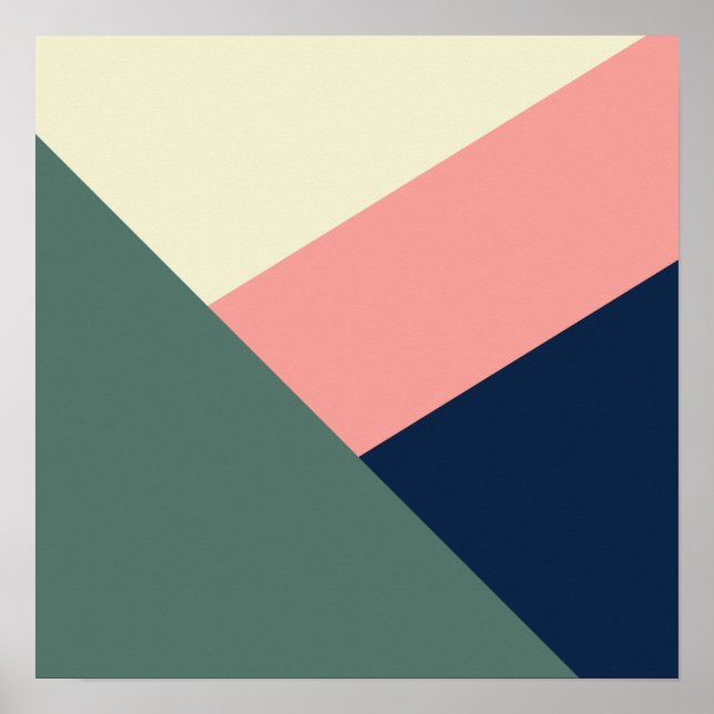 Rosa och grönt modern geometrisk minimiabstrakt poster (Framsidan)