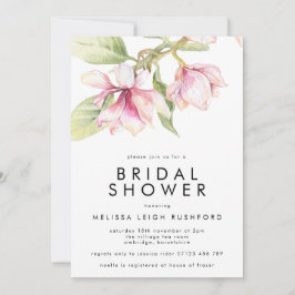 Rosa och Grönt Möhippa för vattenfärg Magnolia Inbjudningar