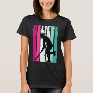 Rosa och Grönt Motivational Girls Hockey Tro C T Shirt