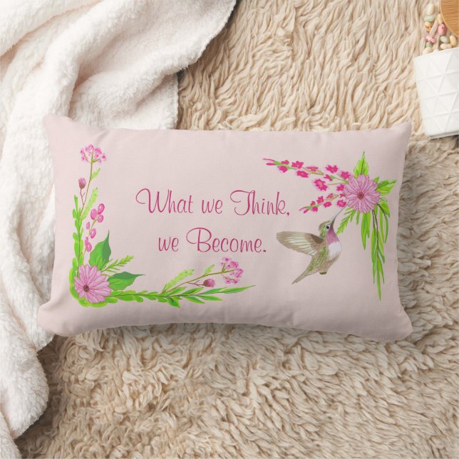 Rosa och Grönt Nostalgic Blommigt Dekorativ kudde (Filt)