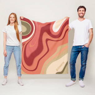 Rosa och Grönt Pastel Abstrakt Anpassningsbar Insp Fleecefilt
