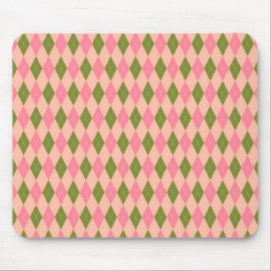 Rosa och Grönt Pastel Argyle Play Mönster Musmatta