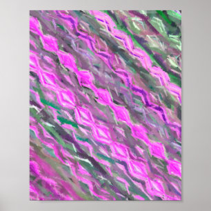 Rosa och grönt Pastellkrita abstrakt konst Poster
