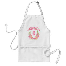 Rosa och Grönt Pickleball Paddles Monogram Vapensk Förkläde