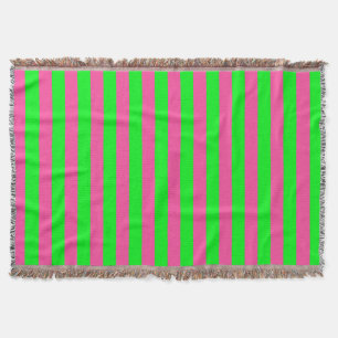 Rosa och Grönt Rand Design Filt
