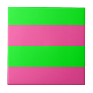 Rosa och Grönt Rand Design Kakelplatta