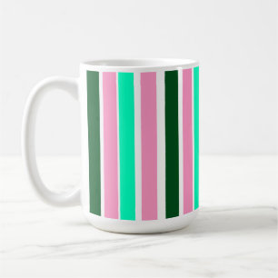 Rosa och Grönt Rand Kaffemugg