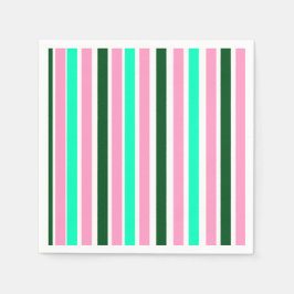 Rosa och Grönt Rand Pappersservett