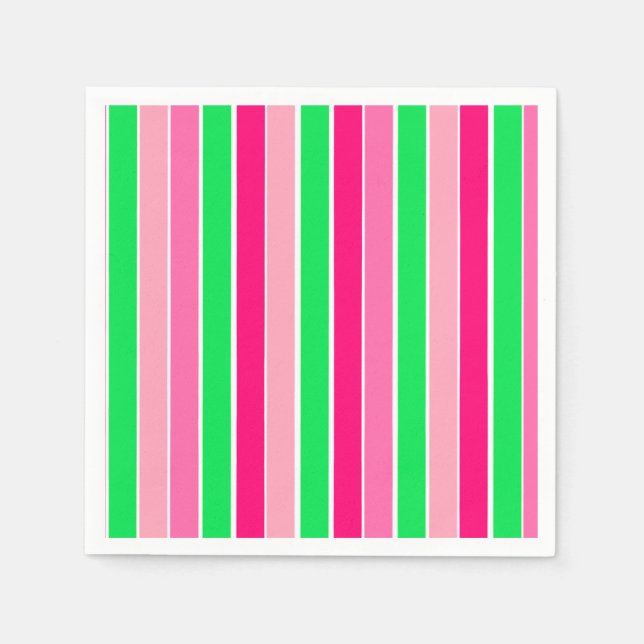 Rosa och Grönt Rand Pappersservett (Framsidan)