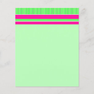 Rosa och Grönt Rand Stationery Flygblad
