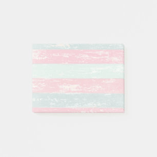 Rosa och Grönt Rustic Wooden Fence Grunge Struktur Post-it Block