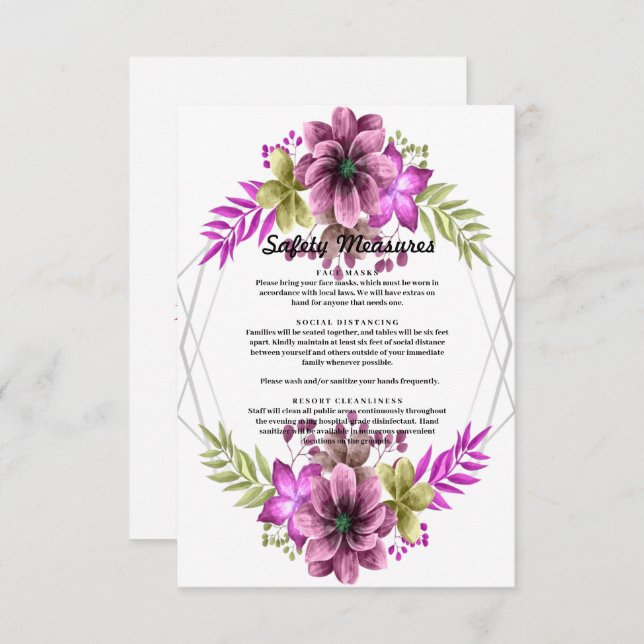 Rosa och Grönt Säkerhetsåtgärder för Blommigt av v (Fram/baksida)