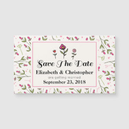 Rosa och Grönt Söt Wildblommor Spara datum