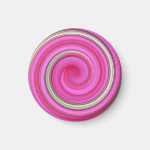 Rosa och grönt spiral magnet