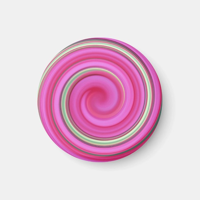 Rosa och grönt spiral magnet (Framsidan)