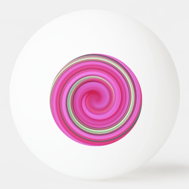 Rosa och grönt spiral pingisboll (Framsidan)