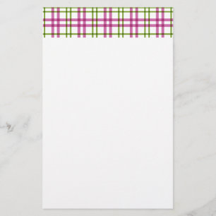Rosa och Grönt Tartan Brevpapper