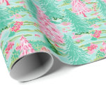 Rosa och Grönt Träd av handflatan Beach-julen Presentpapper<br><div class="desc">PreppyPrint.com - Fira jul i Handflatan Beach stil! Överför den här designen även till de produkter du vill ha! Besök min designerbutik,  PreppyPrint.com,  för att få information om hur du samordnar saker.</div>