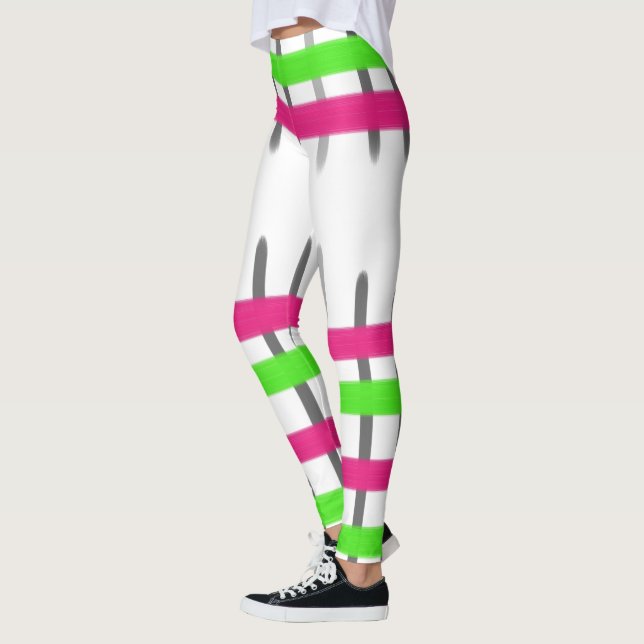 Rosa- och Grönt-utformning Leggings (Vänster)