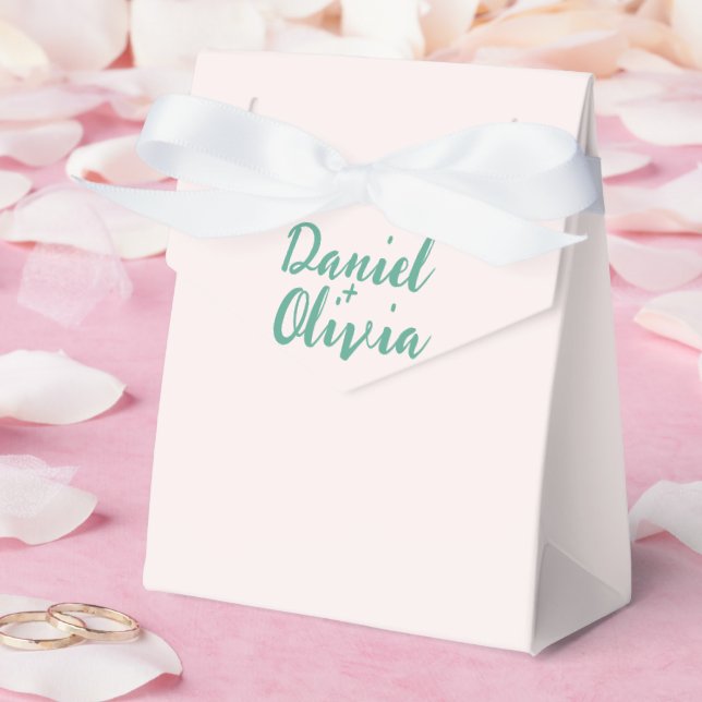 Rosa och Grönt Vågigt Bröllop Presentaskar (Bröllop)