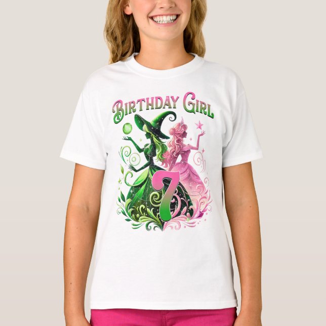 Rosa och Grönt vid fågeldagen i 7:e 7 år T Shirt (Framsida)