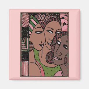 Rosa- och gröntafrikansk amerikankvinnor magnet