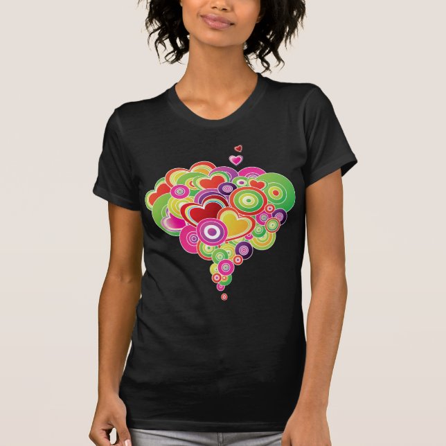 Rosa- och Gröntar för popup-konst T-shirt (Framsida)