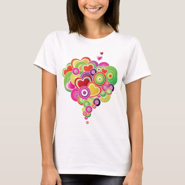 Rosa- och Gröntar för popup-konst T-shirt (Framsida)