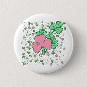 Rosa- och gröntShamrocks Knapp