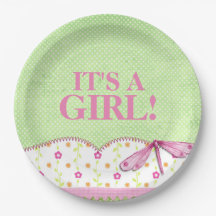 Rosa- och gröntsländababy shower