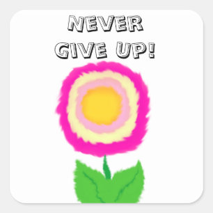 Rosa och gul blomster motiverande dekal fyrkantigt klistermärke