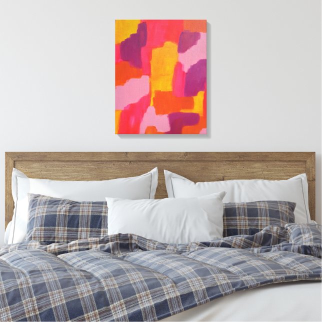 Rosa och gul djärv abstrakt konst  canvastryck (Insitu (sovrum))