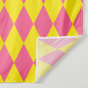 Rosa och gul Harlekinrutig design Tyg