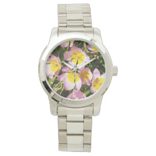 Rosa och Gula blommor Armbandsur