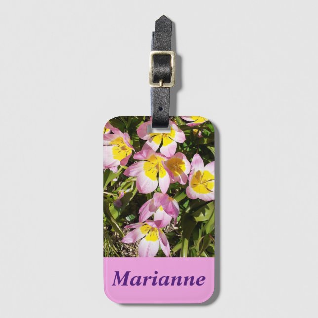 Rosa och Gula blommor Bagagebricka (Framsida vertikal)