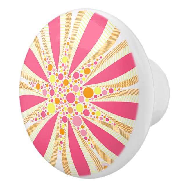 Rosa och Gula blommor Knopp (Höger)