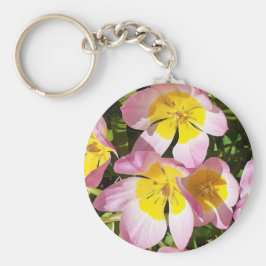 Rosa och Gula blommor Nyckelring