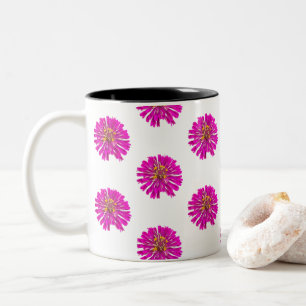 Rosa och gula blommor Två-Tonad mugg