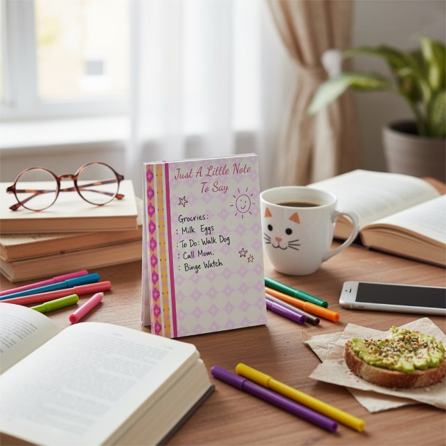 Rosa och gula målade diamanter post-it block (Just a little note to say… you need this cutie.)