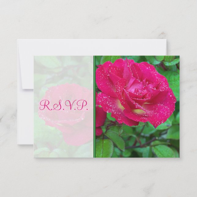 Rosa och gula rosor bröllopsbekräftelsekort inbjudningar (Framsida)