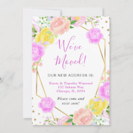 Rosa och gula sommarblommor Ram har flyttats Meddelande